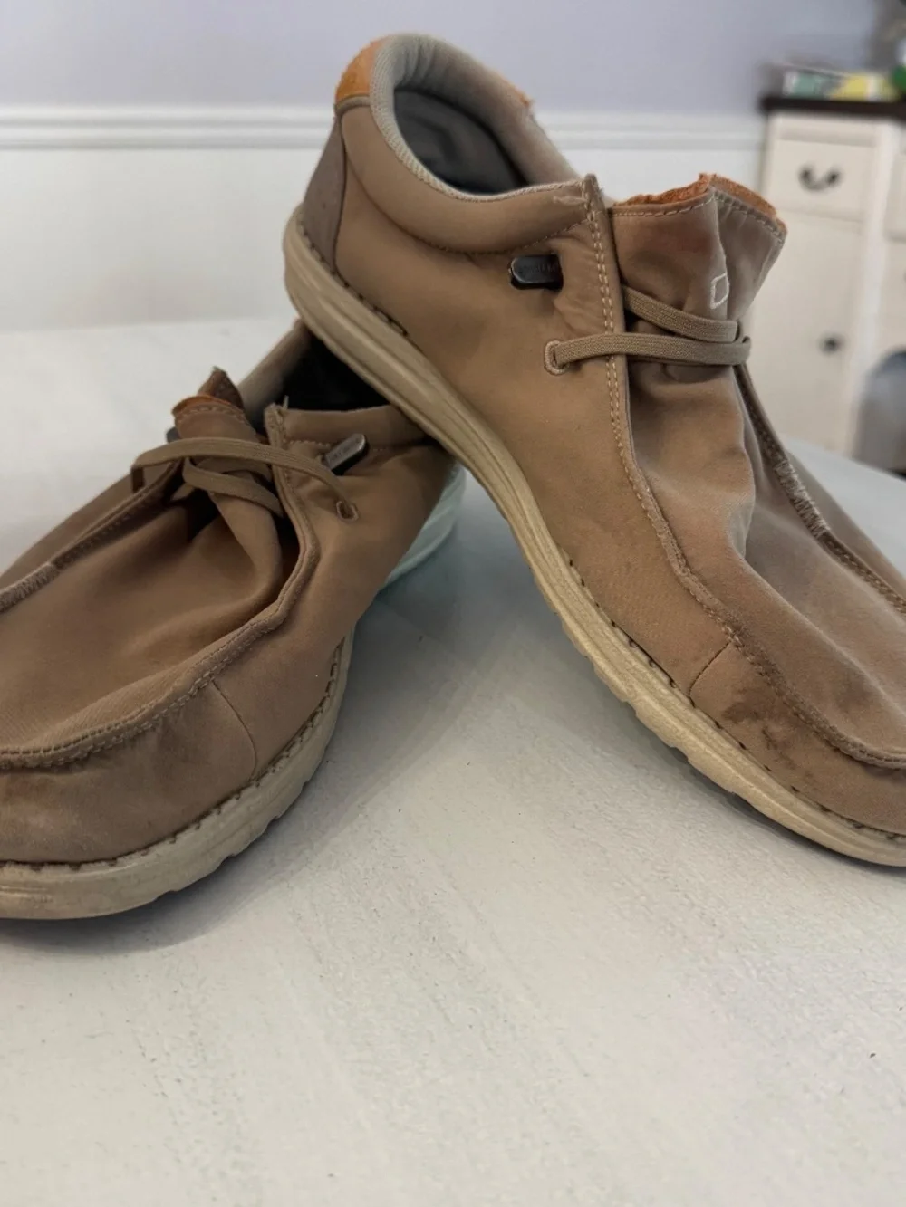 Hey Dude Men's Wally Slip-On Canvas Shoes in Chestnut Sz 14 GUC
